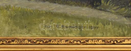 Rominger jelzéssel: Városkép. Olaj, vászon, jelzett, dekoratív keretben 40x50 cm