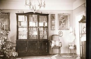 Régi lakásbelsők, bútorok, 12 db különböző méretű fotónegatív