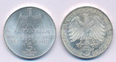 NSZK 1971D 5M Ag "Albrecht Dürer születésének 500. évfordulója" + 1977J 5M Ag "Carl F...