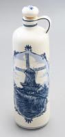 Delft Bols porcelán flaska. Matricás, jelzett, 29 cm