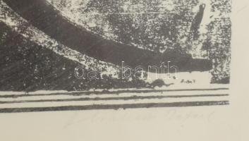 Ábrahám Rafael (1929-2014): Graphic atelier. Ofszet litográfia, papír, jelzett. Üvegezett fakeretben...