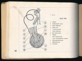 1949 Csepel 125/49 motorkerékpár használati és kezelési utasítása, ábrákkal, 164p