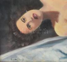 Csákó Dezső: Női akt. Olaj, farost, jelzett 40x59 Üvegezett fakeretben