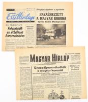 1978 A Magyar Hírlap és az Esti Hírlap egy-egy száma, címlapon a Magyar Korona hazahozataláról szóló cikkel