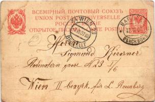 1907 Letter with Yiddish handwriting from Warszawa (Warsaw) to Wien (fl)