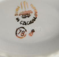 2 db antik Karlovy Vary gyógyvíz ivó porcelán bögre, matricás, jelzett, hibátlan 16x11 cm