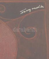 Fenyvesi Márta (1956 - ): Titoktudók. Vegyes technika, olaj, akvarell, tus, papír. Jelzett, Üvegezet...