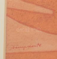 Fenyvesi Márta (1956 - ): Meglepetés. Vegyes technika, olaj, akvarell, papír. Jelzett, Üvegezett ker...