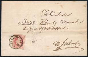 1870 Levél 5kr bérmentesítéssel "VAJDA HUNYAD" - "NAGY SZEBEN"