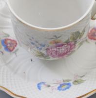 Hollóházi Hajnalka mintás mokkás készlet, Kézzel festett, jelzett, hibátlan