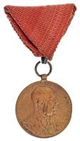 1898. "Jubileumi Emlékérem a Fegyveres Erő Számára / Signum memoriae (AVSTR)" bronz kitüntetés mellszalaggal T:XF Hungary 1898. "Commemorative Jubilee Medal for the Armed Forces" bronze decoration with ribbon C:XF