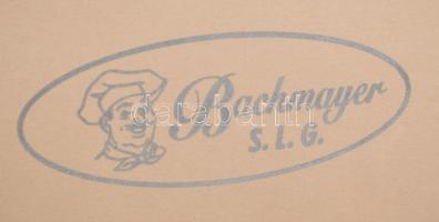 Bachmayer 84 részes evőeszköz- és szervírozó készlet, újszerű állapotban, fiókos bőröndben, leírássa...