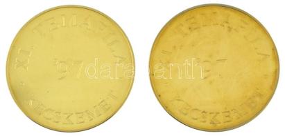 1997. "Magyar Bélyeggyűjtők Országos Szövetsége Budapest / XI. Temafila Kecskemét" (2x) ar...