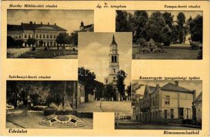 1942 Rimaszombat, Rimavská Sobota; Horthy Miklós tér, Tompa kert, Széchenyi kert, Konzervgyári igazgatósági épület, Ágostai evangélikus templom / square, parks, church, directorate of the canning factory (EK)