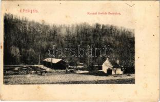 1909 Eperjes, Presov; Katonai lövölde Borkuton. Divald Károly fia kiadása / military shooting range (fl)