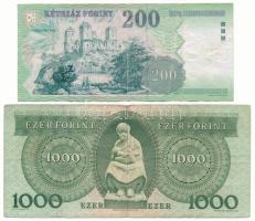 1983. november 10. 1000Ft "C" + 2006. 200Ft "FC" T:F