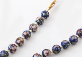 Tűzzománc díszítéses nyaklánc, h: 56 cm