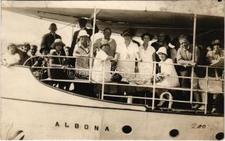 1927 Lovran, Lovrana, Laurana; hajókirándulás, gőzhajó / boat trip, steamship. photo (vágott / cut)