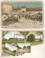 8 db RÉGI hosszú címzéses külföldi litho képeslap vegyes minőségben / 8 pre-1905 non-Hungarian litho postcards in mixed quality