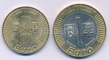 Olaszország 1997. 50c + 1E fantáziaveretek T:AU Italy 1997. 50 Cents + 1 Euro fantasy coins C:AU