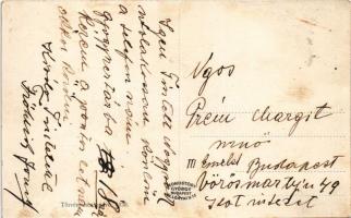 Visegrád, kilátás Fröhlich vendéglőjéből, étterem. Hátoldalon Fröhlich József levele (fl)