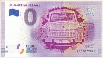 Németország 2019. 0E "30 Jahre Mauerfall" szuvenír bankjegy "XECD 079820" T:UNC Germany 2019. 0 Euro "30 Jahre Mauerfall" souvenir banknote "XECD 079820" C:UNC