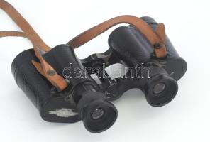 cca 1940 6x30-as honvédségi távcső eredeti tokkal, szűrőkkel, jó állapotban, lekaparva a felirat