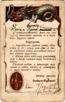1918 Kimaradási engedély Sárkány Annuskától a Szoknya-Regiment tagjától - házastársi humoros / Permit for husbands, marital humour (EK)