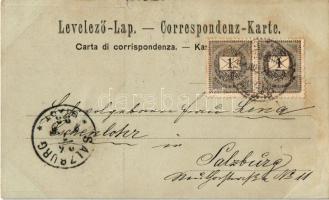 1898 (Vorläufer) Fiume, Rijeka; Via del Governo / street (ázott / wet damage)