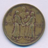 Románia 1930. 20L Ni-sárgaréz "II. Károly" T:VF Romania 1930. 20 Lei Ni-Brass "Carol ...