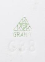 Gránit kávés edény. Fajansz, matricás, apró hajszálrepedéssel, fedő nélkül 16 cm