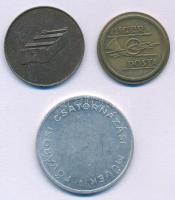 Vegyes 3db-os bárca, zseton tétel, közte ~1950. "5 - Zsiradék és göngyöleg készletező v." ...