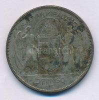 1930. 5P Ag "Horthy jobbra" hajas T:XF,VF patina
Adamo P8