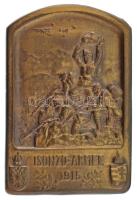 Osztrák-Magyar Monarchia 1915. "Isonzó-hadsereg 1915" bronz sapkajelvény, hátoldalán "G. HERRMANN WIEN III. HAUPSTR. 81" gyártói jelzéssel (44x29mm) T:XF hajlott Austro-Hungarian Monarchy 1915. "Isonzo-Armee 1915" marked Ag cap badge with "G. HERRMANN WIEN III. HAUPSTR. 81" maker's mark on the back (44x29mm) C:XF bent