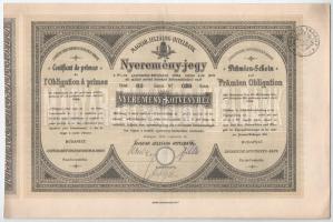 Budapest 1891-1923. "Magyar Jelzálog-Hitelbank" nyeremény-jegye, szárazpecséttel, bélyegzé...