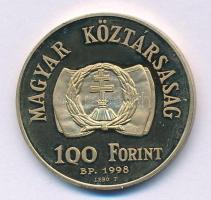 1998. 100Ft Cu-Ni-Zn "1848-1849-es szabadságharc" kapszulában T:AU (eredetileg PP), ujjlen...