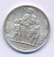 Olaszország 1936R 5L Ag "III. Viktor Emánuel" T:XF,VF ph., patina Italy 1936R 5 Lire Ag &q...