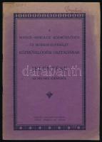 A Borsod-Miskolczi Közművelődési és Múzeum-Egyesület közművelődési osztályának jelentése az 1911/1912. idényről. Miskolc, 1912, Klein és Ludvig-ny., 44 p. Kiadói tűzött papírkötés, részben fakó borítóval.