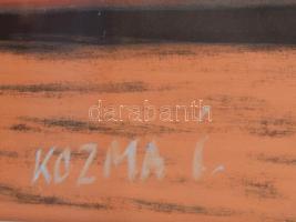 Kozma István (1937-2020): Csendélet, tájjal. Pasztell, papír. Jelzett. 40x48 cm Üvegezett keretben