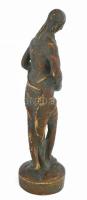 Hygia (Hygieia) istennő, bronzírozott szobra, jelzett: HB. m: 40,5 cm