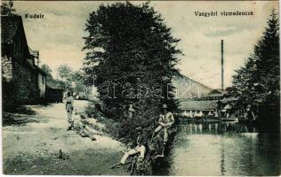 Kudzsir, Kudsir, Cugir; Vasgyári vízmedence. Gyöngyösi Gyula kiadása / ironworks, factory, water basin (Rb)