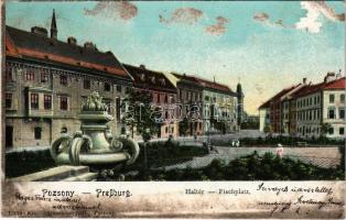 1905 Pozsony, Pressburg, Bratislava; Hal tér. Duschinsky G. 11690. / Fischplatz / square