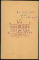 cca 1875 Férfiak csoportképe, keményhátú fotó Veress Ferenc kolozsvári műterméből, hátoldalon a műte...