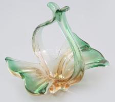 cca 1960 Murano színátmenetes asztaldísz, jelzés nélkül, m: 17,5 cm