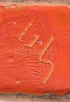 Tófej négyoldalas váza. Jelzett, kis mázhibával, m: 32 cm