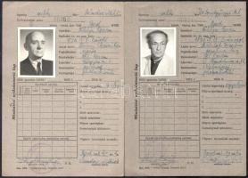 1953 Sakkozók fényképes személyi lapjai, 10 db