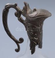 Karaffa. Fém és üveg. 31 cm