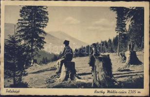 Felsővisó Horthy Miklós peak with highlanders (fa)