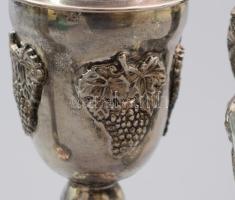 Judaika készlet psumin tartó, havdal gyertyatartó, szőlőmosó Fém, üveg