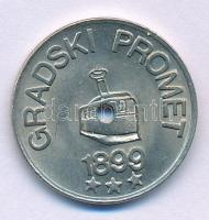 Jugoszlávia / Horvátország / Fiume 1947. Cu-Ni tömegközlekedési zseton, középen lyukasztva T:XF Yugoslavia / Croatia / Rijeka 1947. Cu-Ni public transport token, punched in the middle C:XF